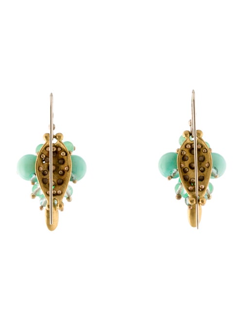 Ted Muehling Chrysoprase & Apatite Bug Cluster Drop Earrings