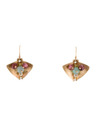 Ted Muehling 10K Tourmaline & Opal Cluster Butterfly Earrings