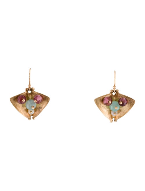 Ted Muehling 10K Tourmaline & Opal Cluster Butterfly Earrings