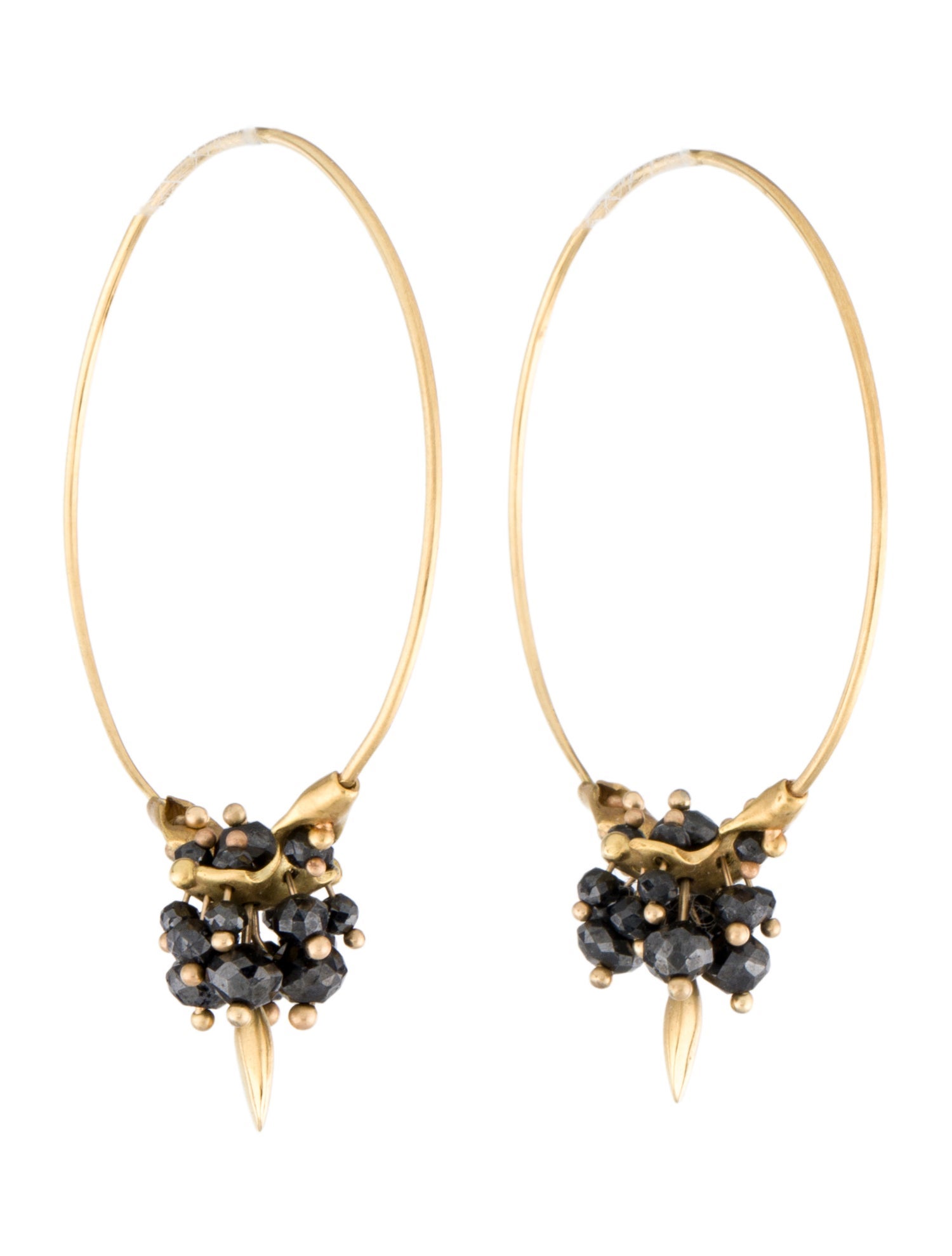 Ted Muehling 18K Diamond Cluster Hoop Earrings