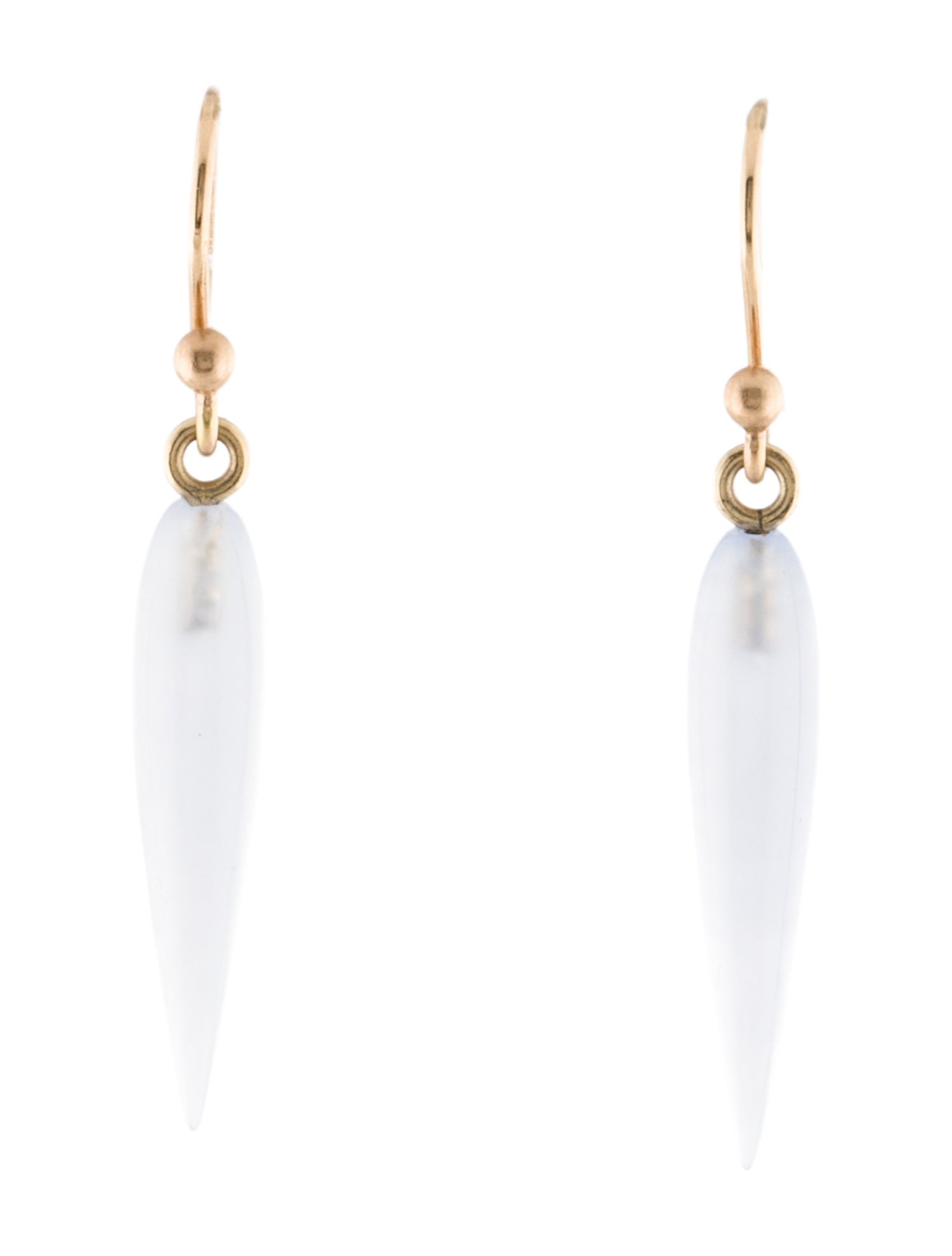 Ted Muehling 14K Chalcedony Stone Rice Drop Earrings