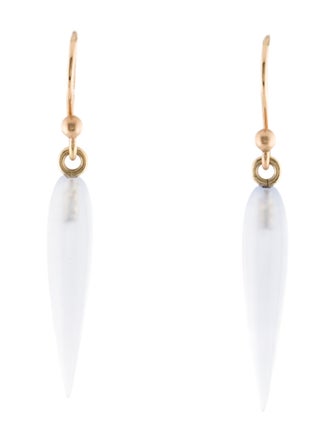 Ted Muehling 14K Chalcedony Stone Rice Drop Earrings