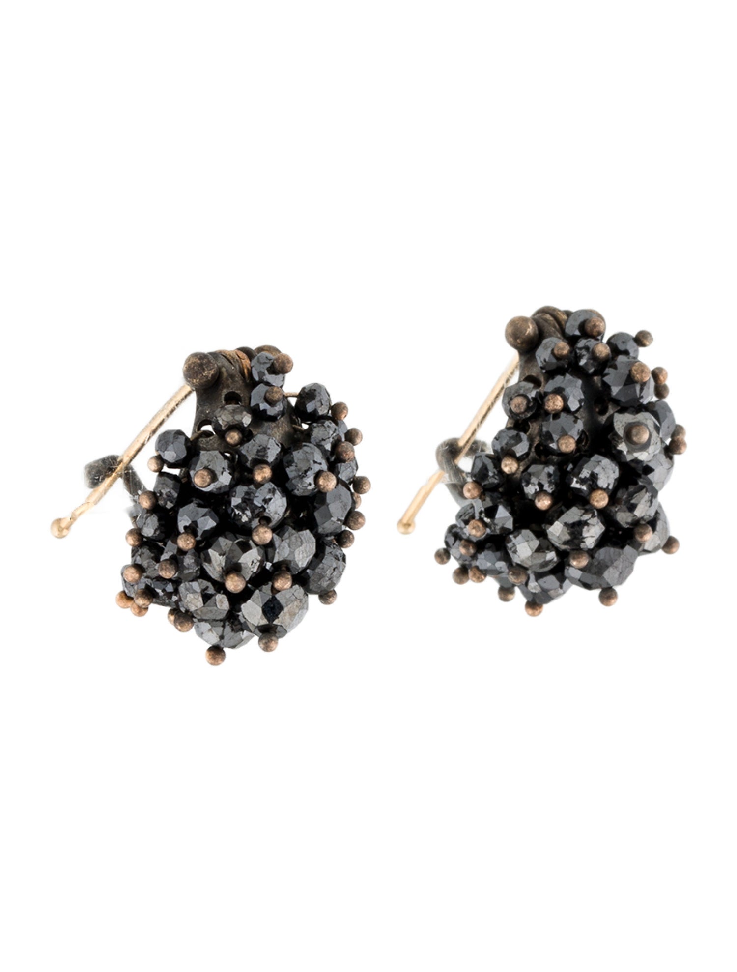 Ted Muehling 18K Diamond Basket Drop Earrings