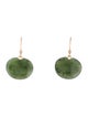 Ted Muehling 14K Nephrite Lilypad Drop Earrings