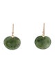 Ted Muehling 14K Nephrite Lilypad Drop Earrings