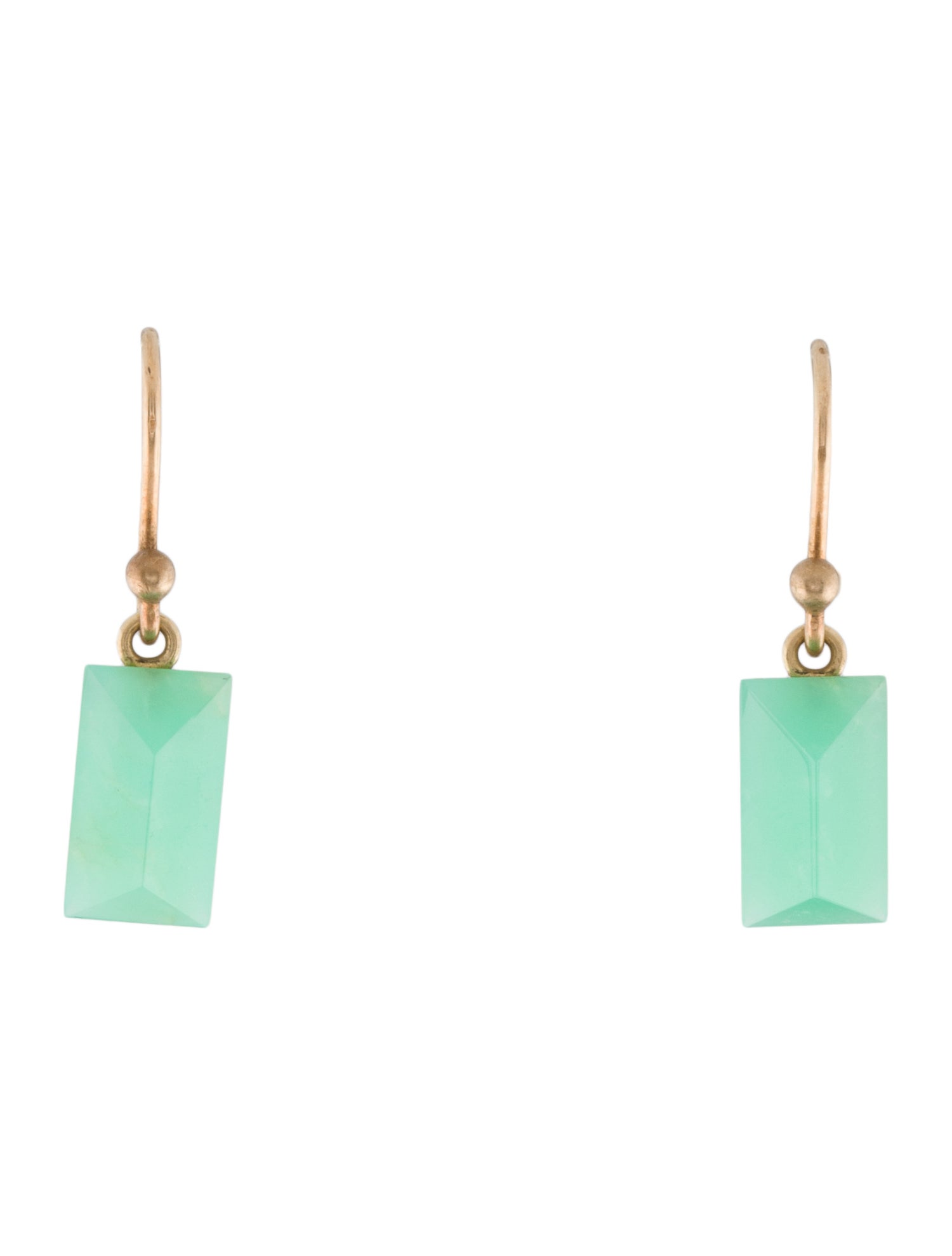 Ted Muehling 14K Chrysoprase Gems Drop Earrings
