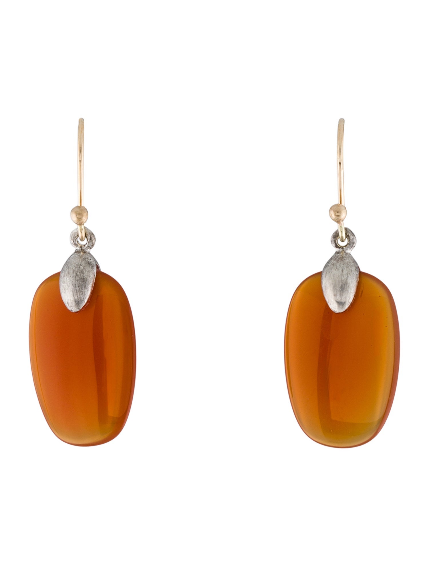 Ted Muehling Carnelian Stone Chips Drop Earrings