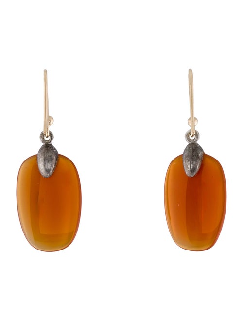 Ted Muehling Carnelian Stone Chips Drop Earrings