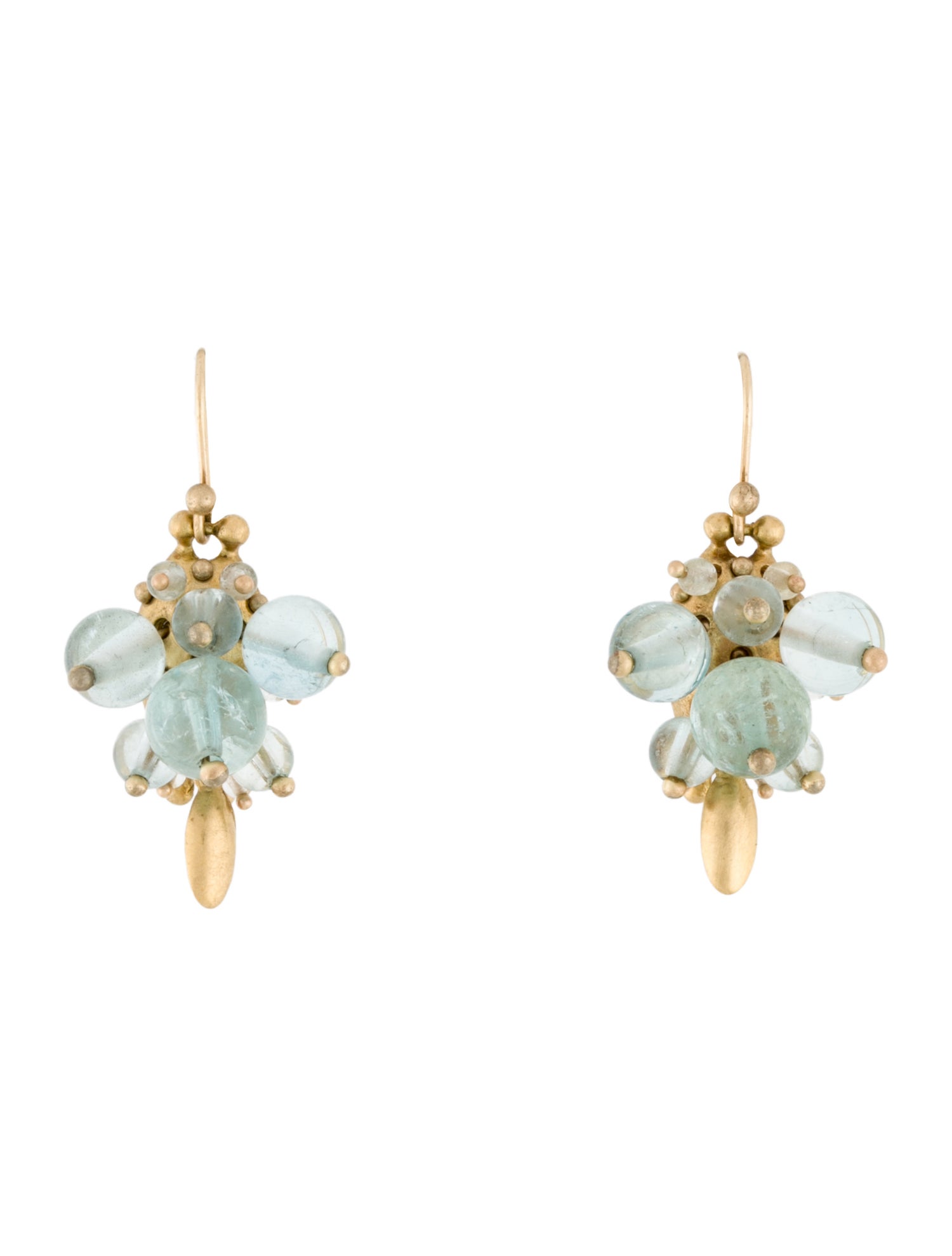 Ted Muehling Aquamarine Bug Clusters Drop Earrings