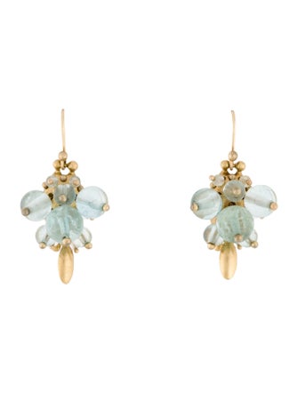 Ted Muehling Aquamarine Bug Clusters Drop Earrings