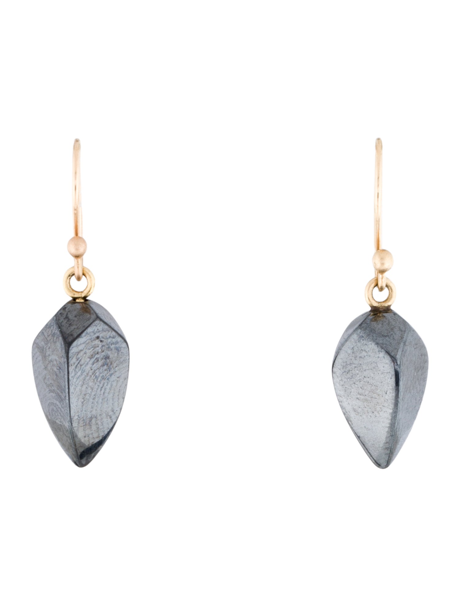 Ted Muehling 14K Hematine Gothic Drop Earrings