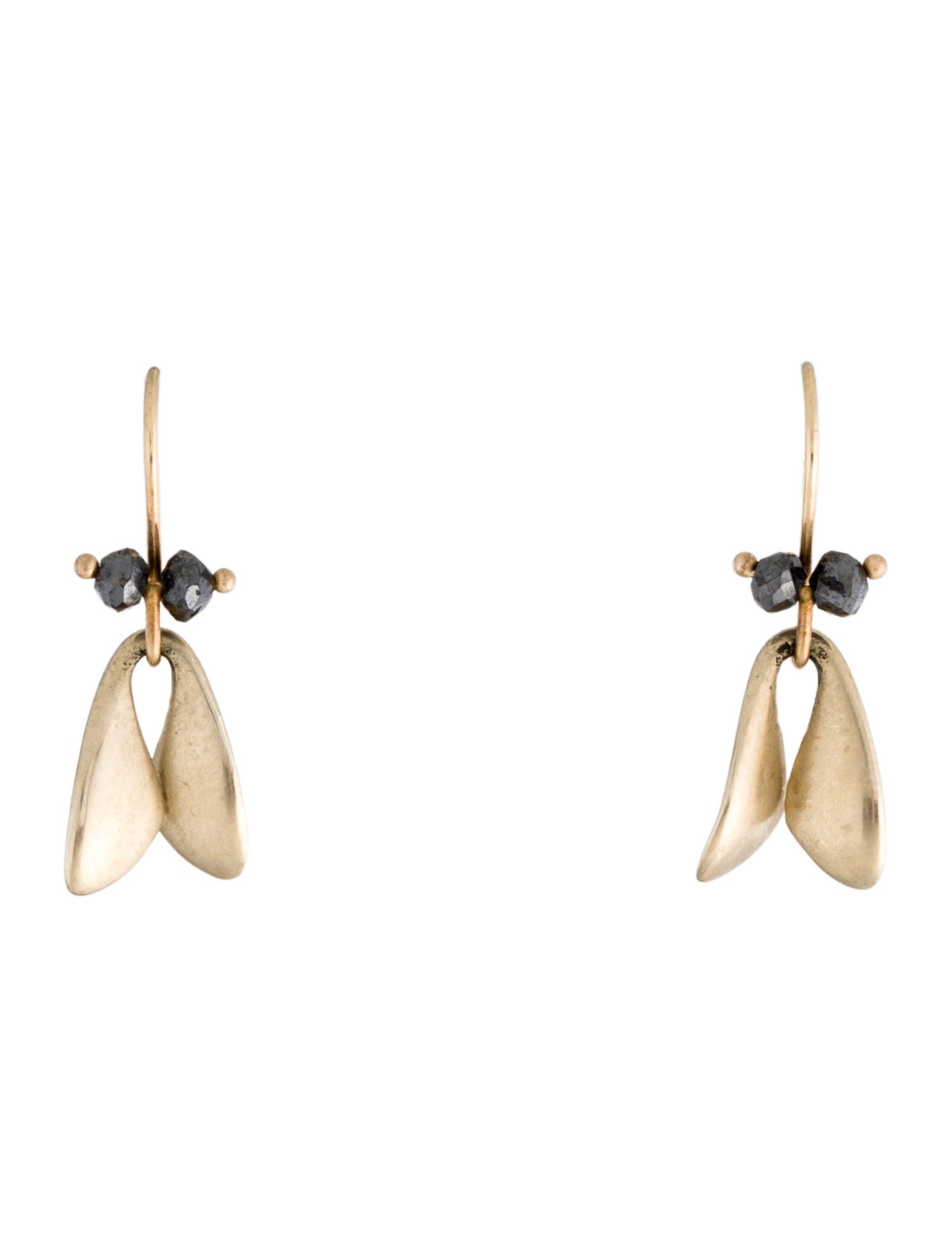 Ted Muehling 18K Diamond Fly Wings Drop Earrings