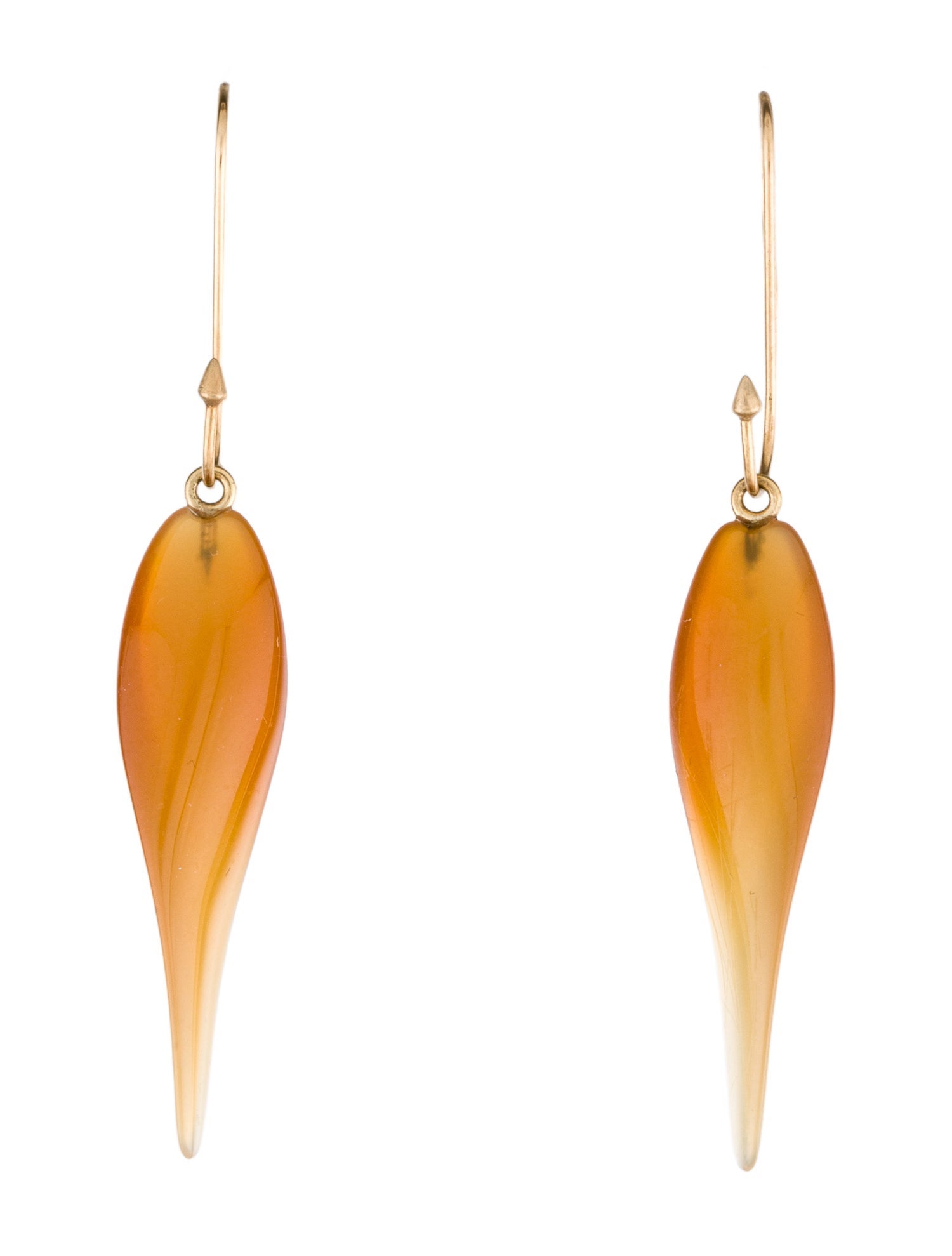 Ted Muehling 14K Carnelian Fish Drop Earrings