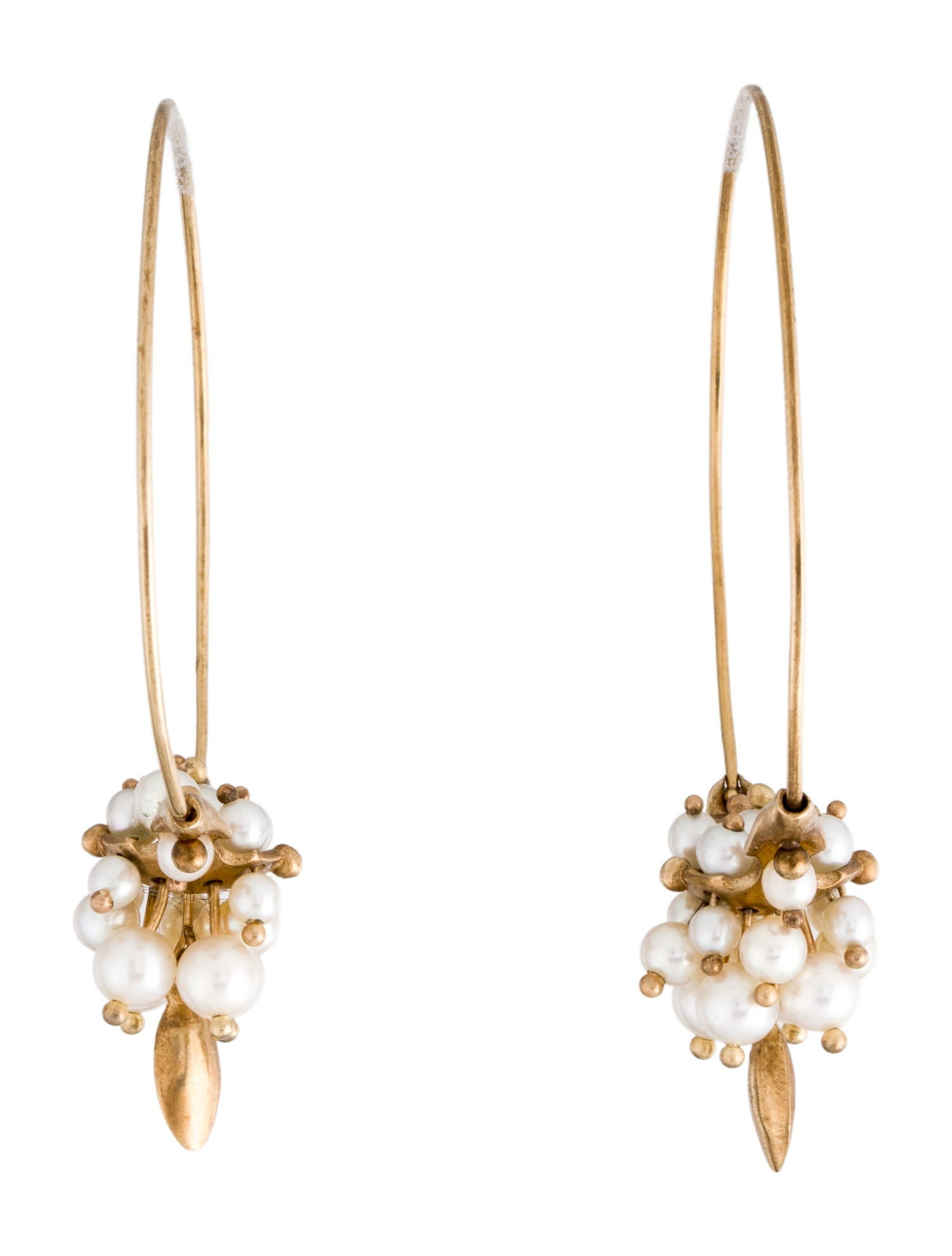 Ted Muehling Pearl Cluster Hoop Earrings