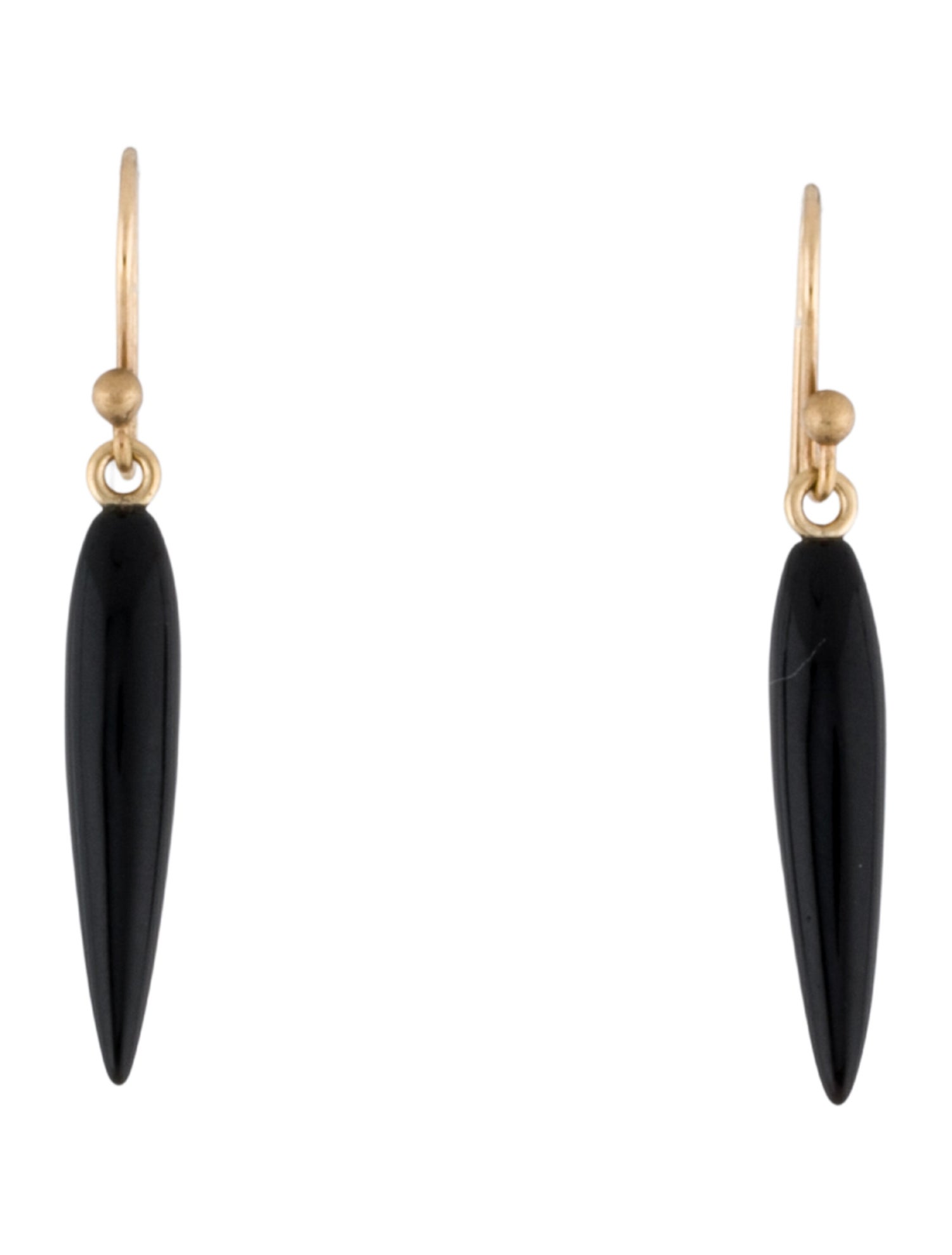 Ted Muehling 14K Onyx Stone Rice Drop Earrings