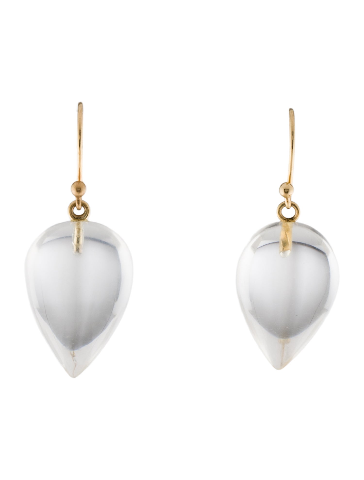 Ted Muehling 14K Rock Crystal Acorn Earrings