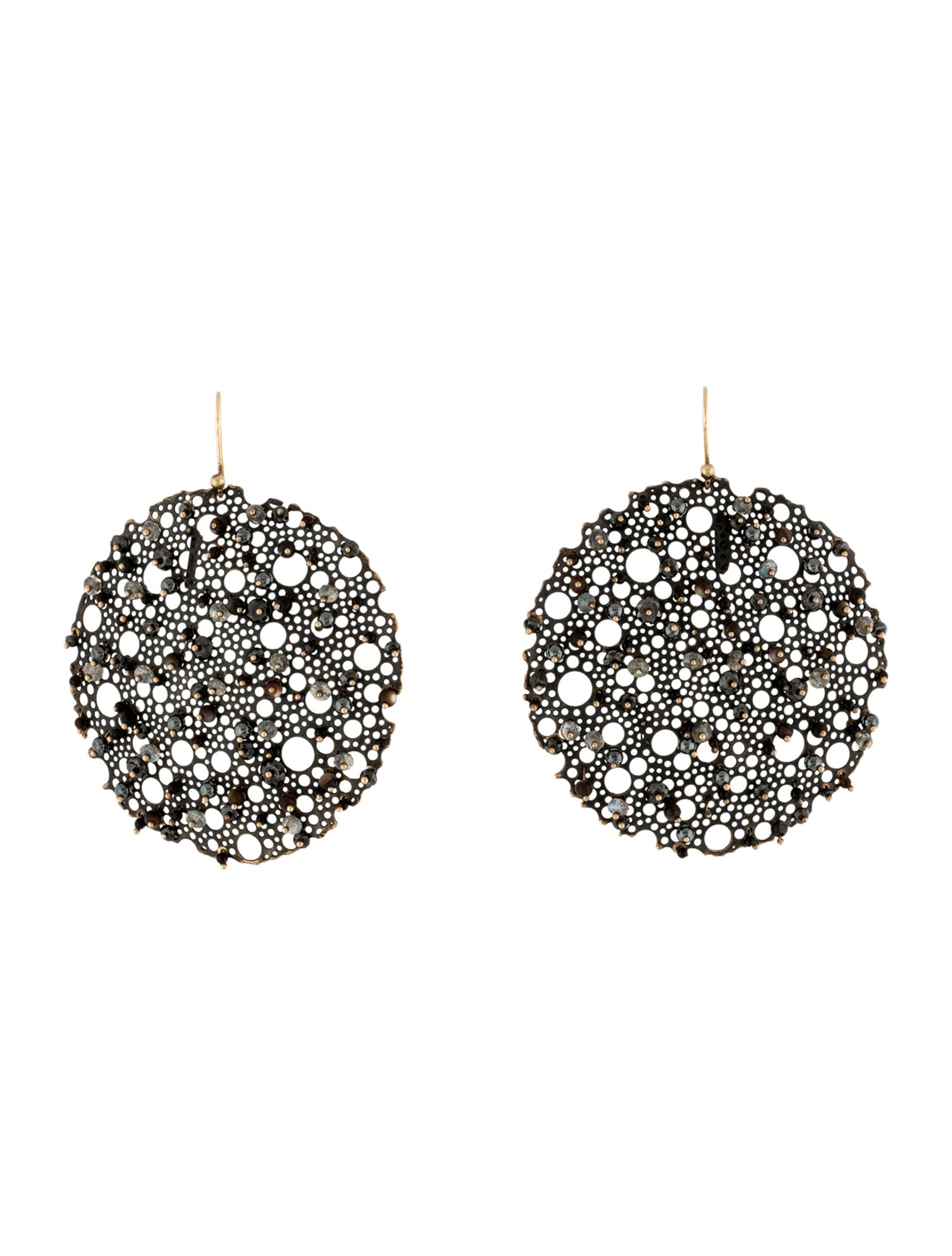 14K Multistone Queen Anne's Lace Earrings