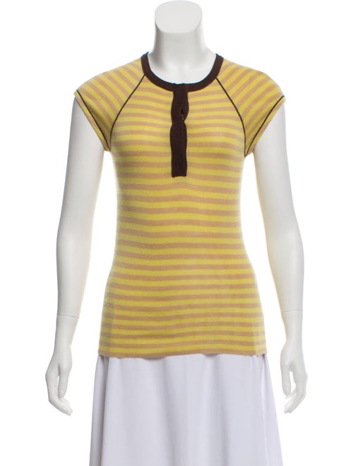 Tuleh Cashmere Striped Top Chartreuse