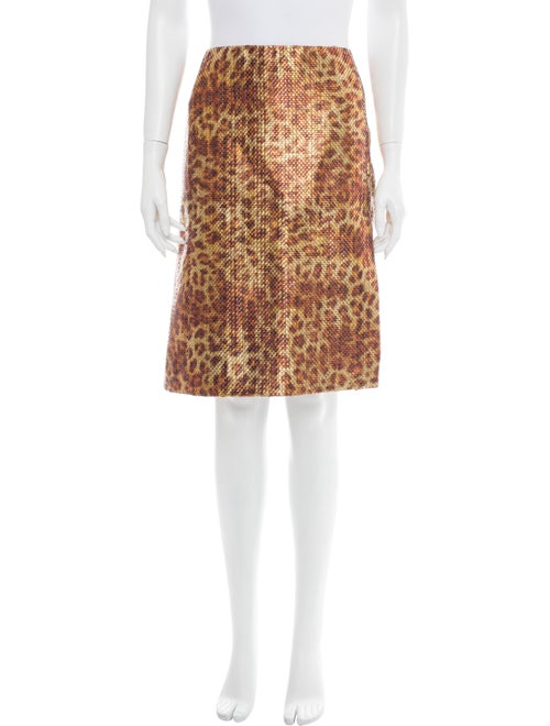 Tuleh Animal Print Knee-Length Skirt Metallic