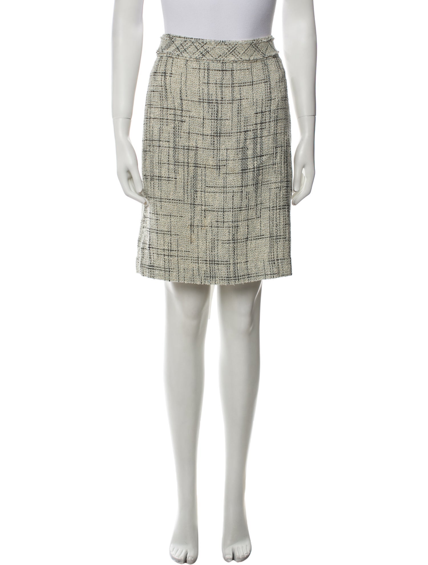 Tuleh Tweed Pattern Knee-Length Skirt