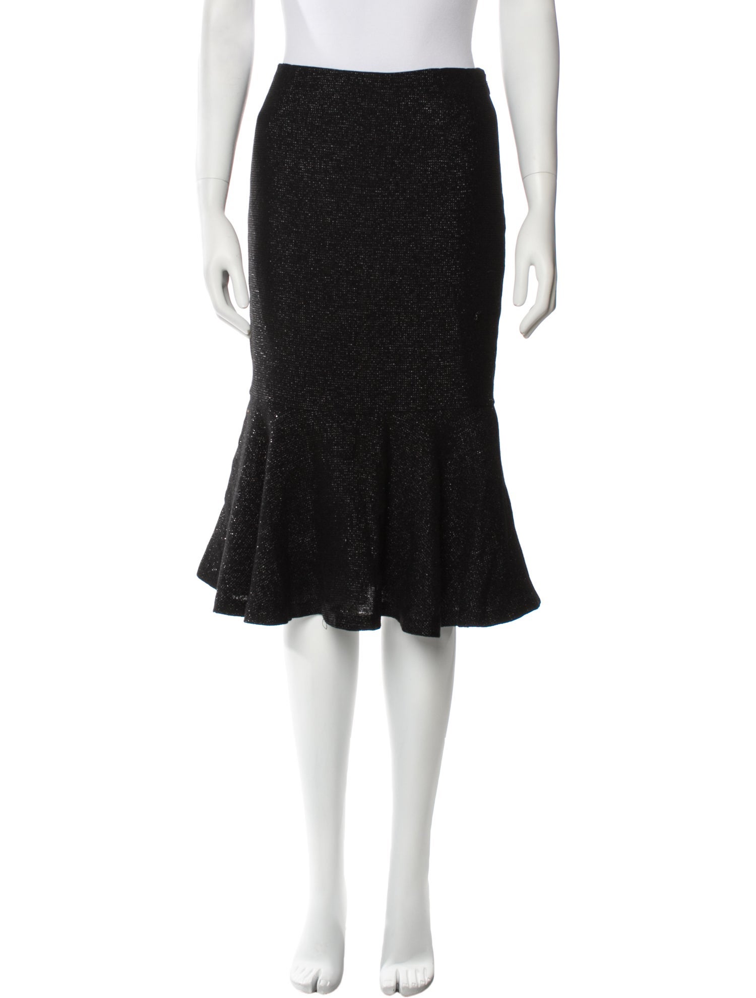 Tuleh Raw-Edge Trim Knee-Length Skirt