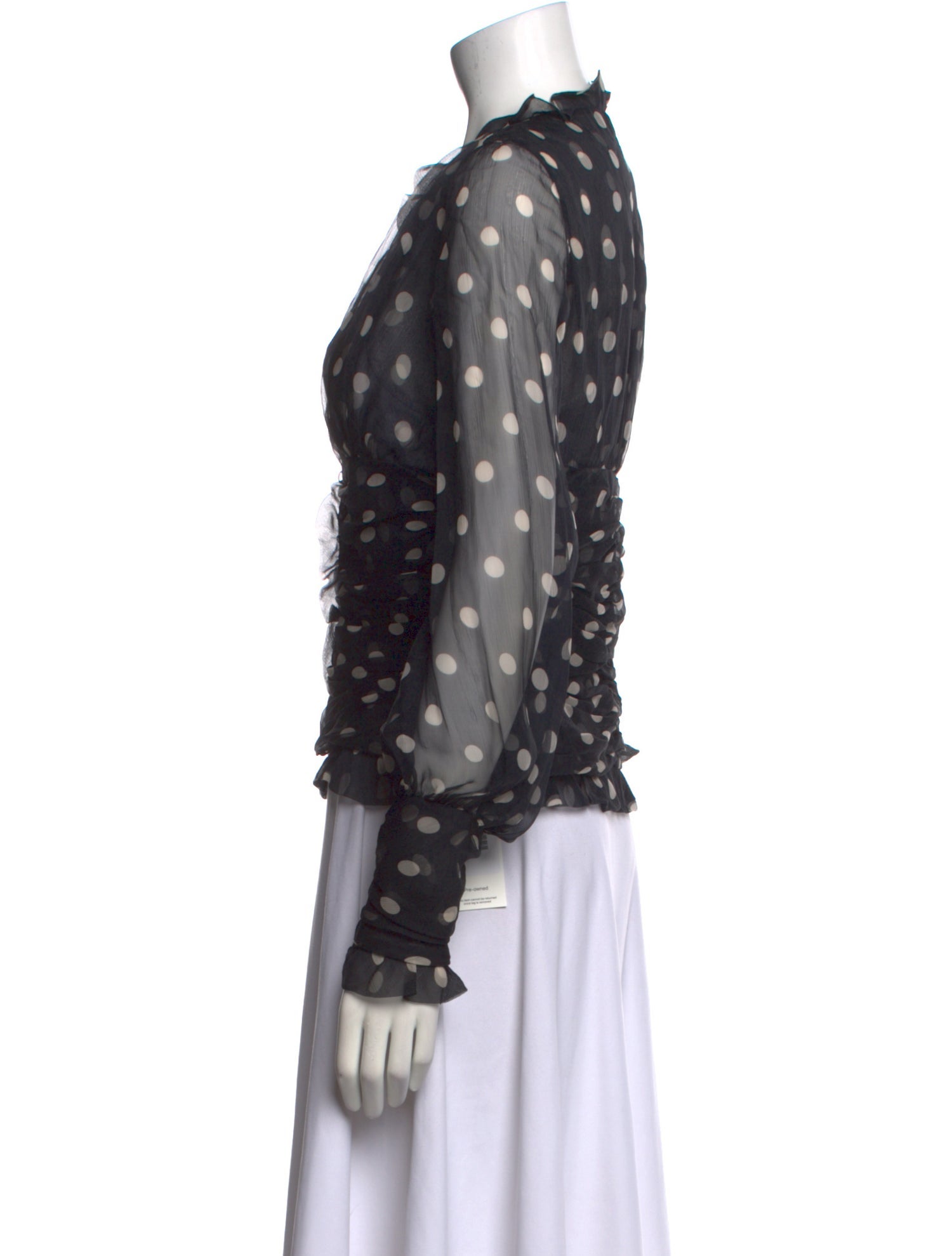 Tuleh Polka Dot Print V-Neck Blouse