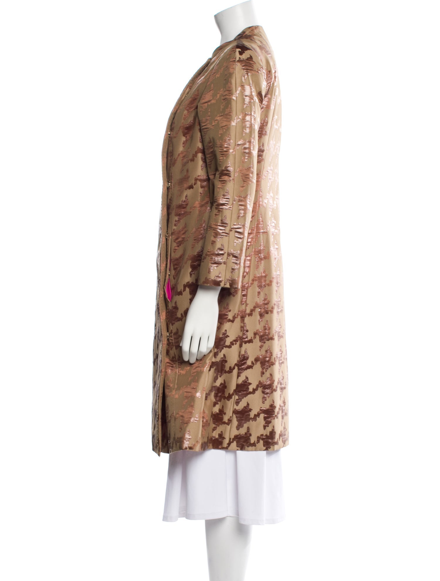Tuleh Wool Houndstooth Print Coat