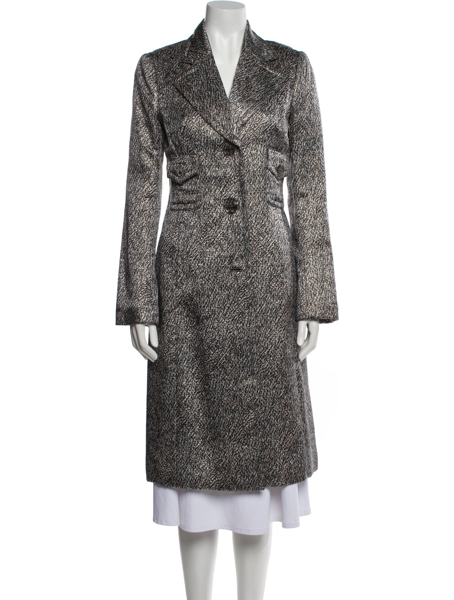 Tuleh Tweed Pattern Faux Fur Coat