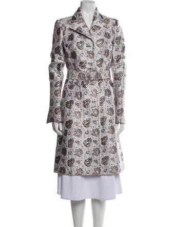 Tuleh Floral Print Trench Coat