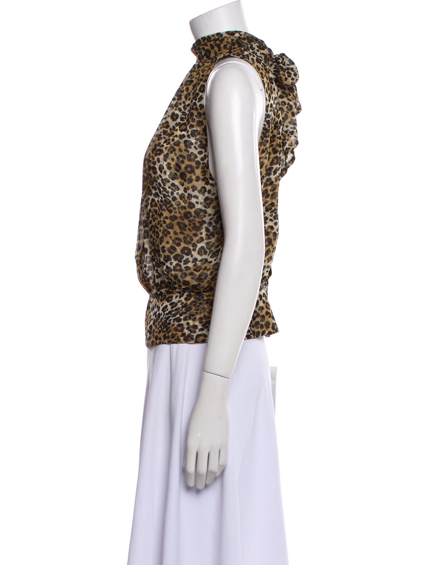 Tuleh Animal Print Mock Neck Crop Top