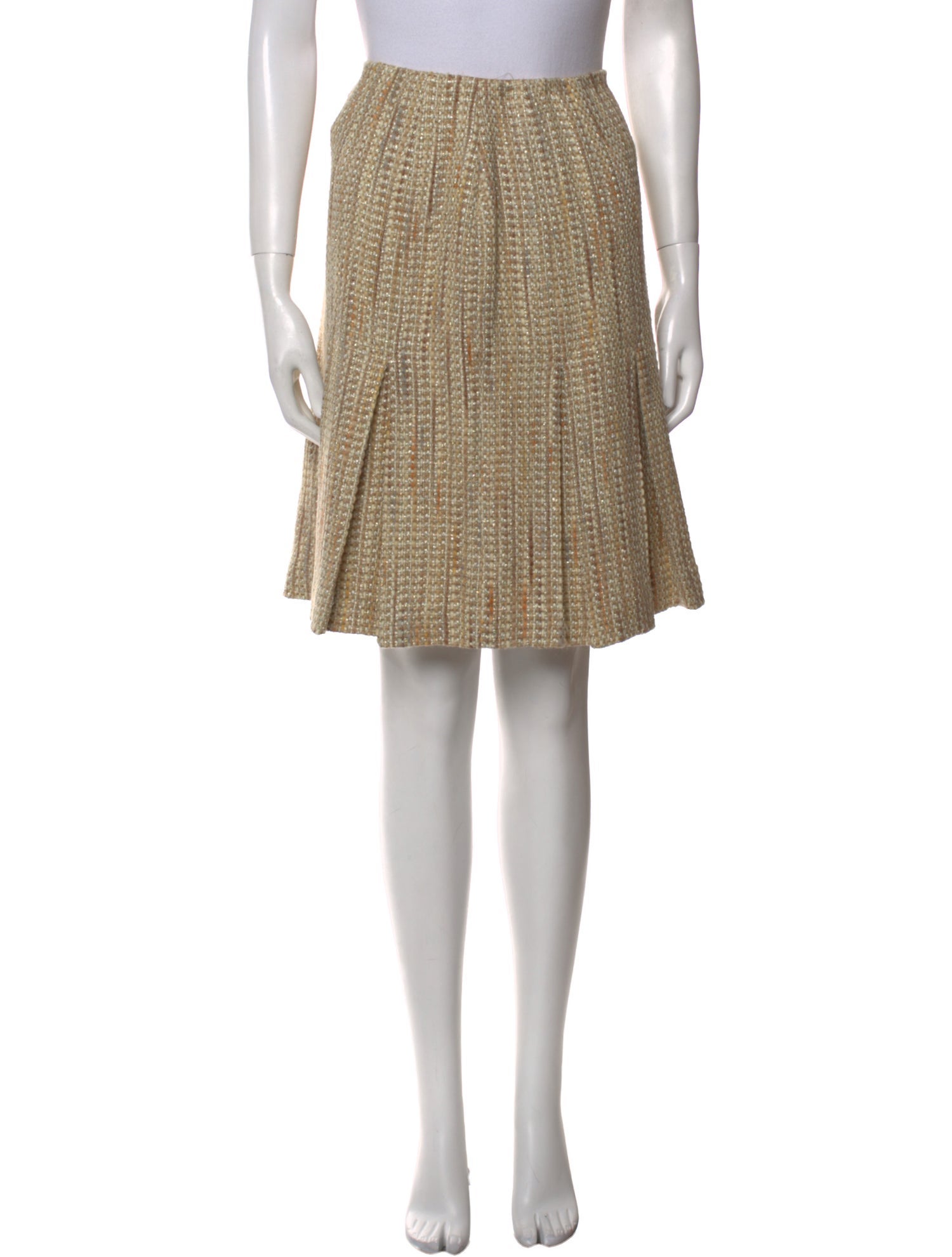 Tuleh Tweed Pattern Knee-Length Skirt