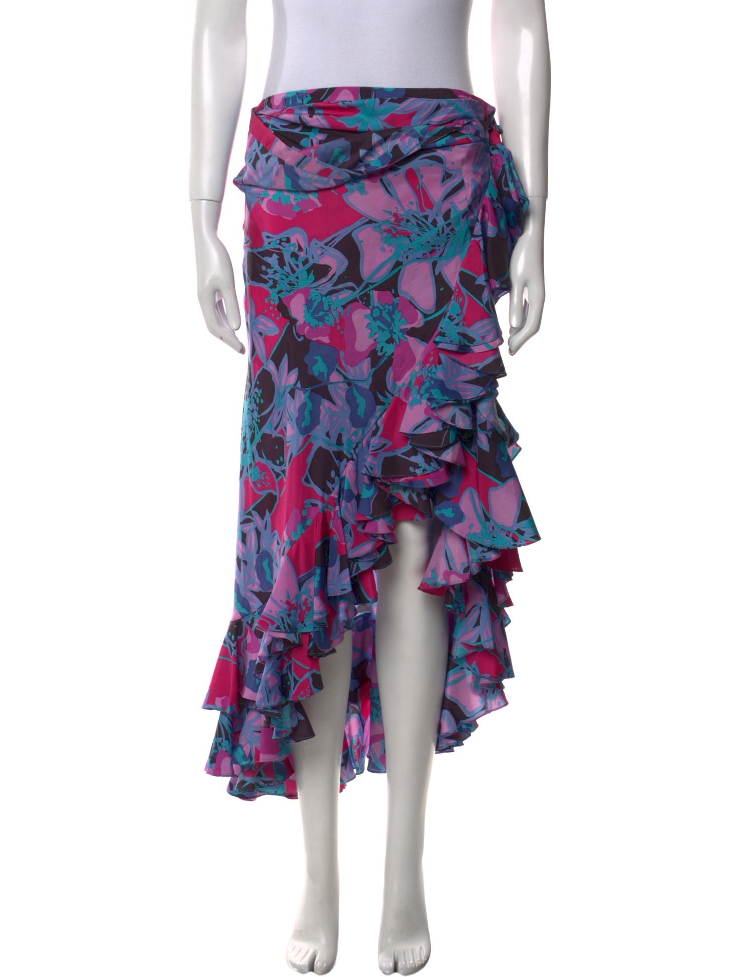 Tuleh Floral Print Midi Length Skirt