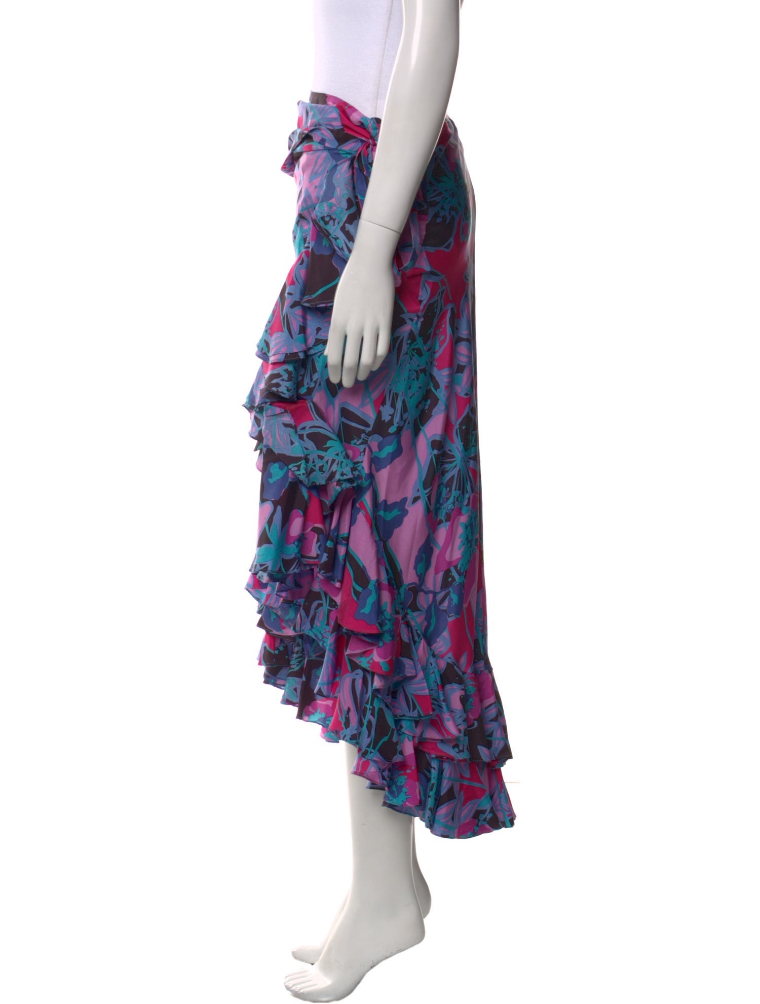 Tuleh Floral Print Midi Length Skirt