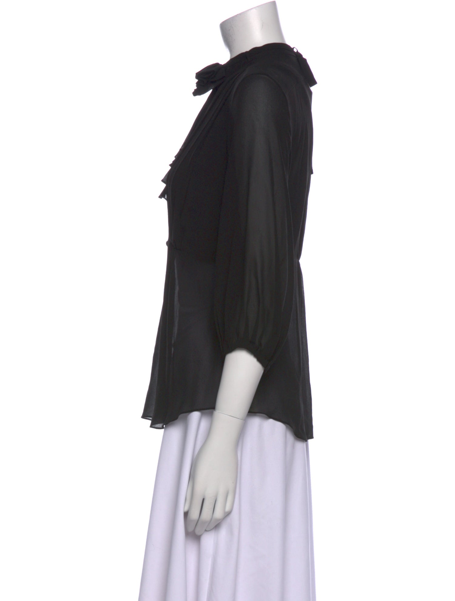 Tuleh Mock Neck Three-Quarter Sleeve Blouse