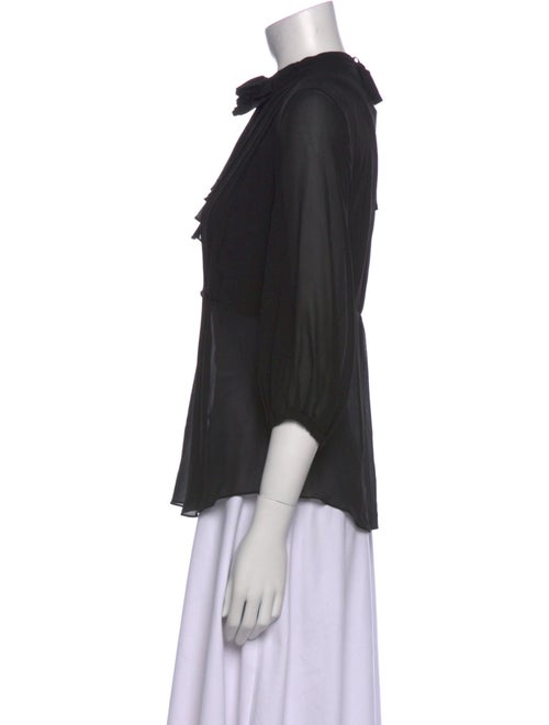 Tuleh Mock Neck Three-Quarter Sleeve Blouse