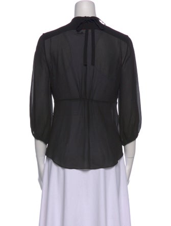 Tuleh Mock Neck Three-Quarter Sleeve Blouse