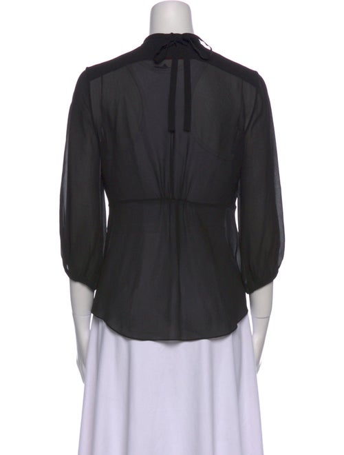 Tuleh Mock Neck Three-Quarter Sleeve Blouse