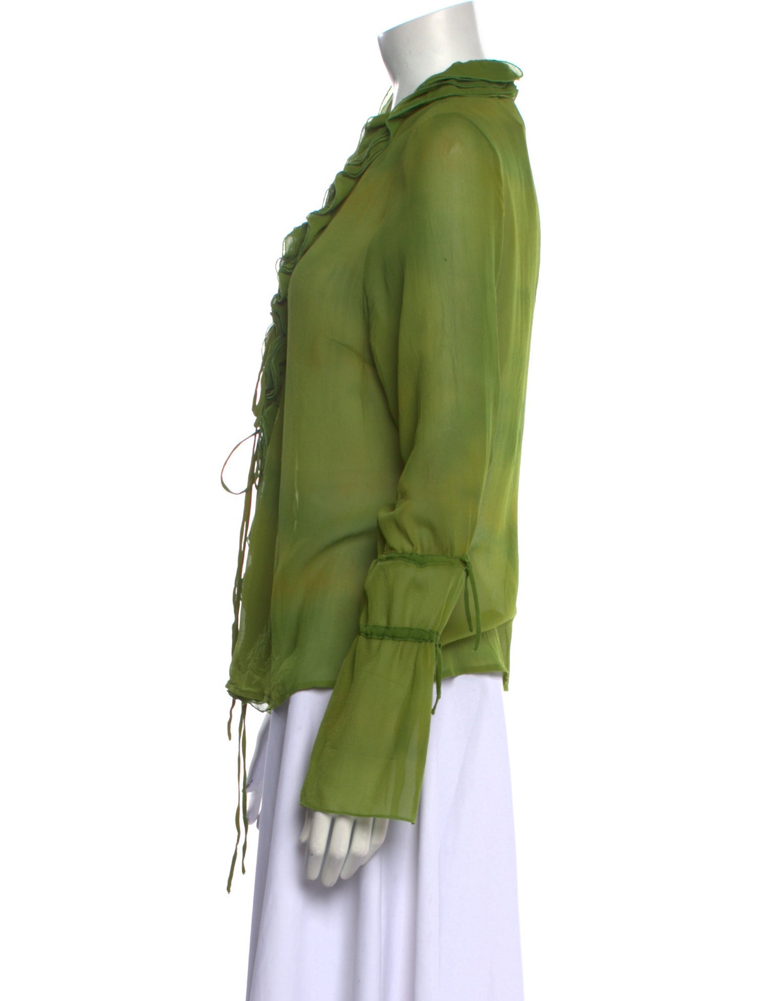 Tuleh V-Neck Long Sleeve Button-Up Top