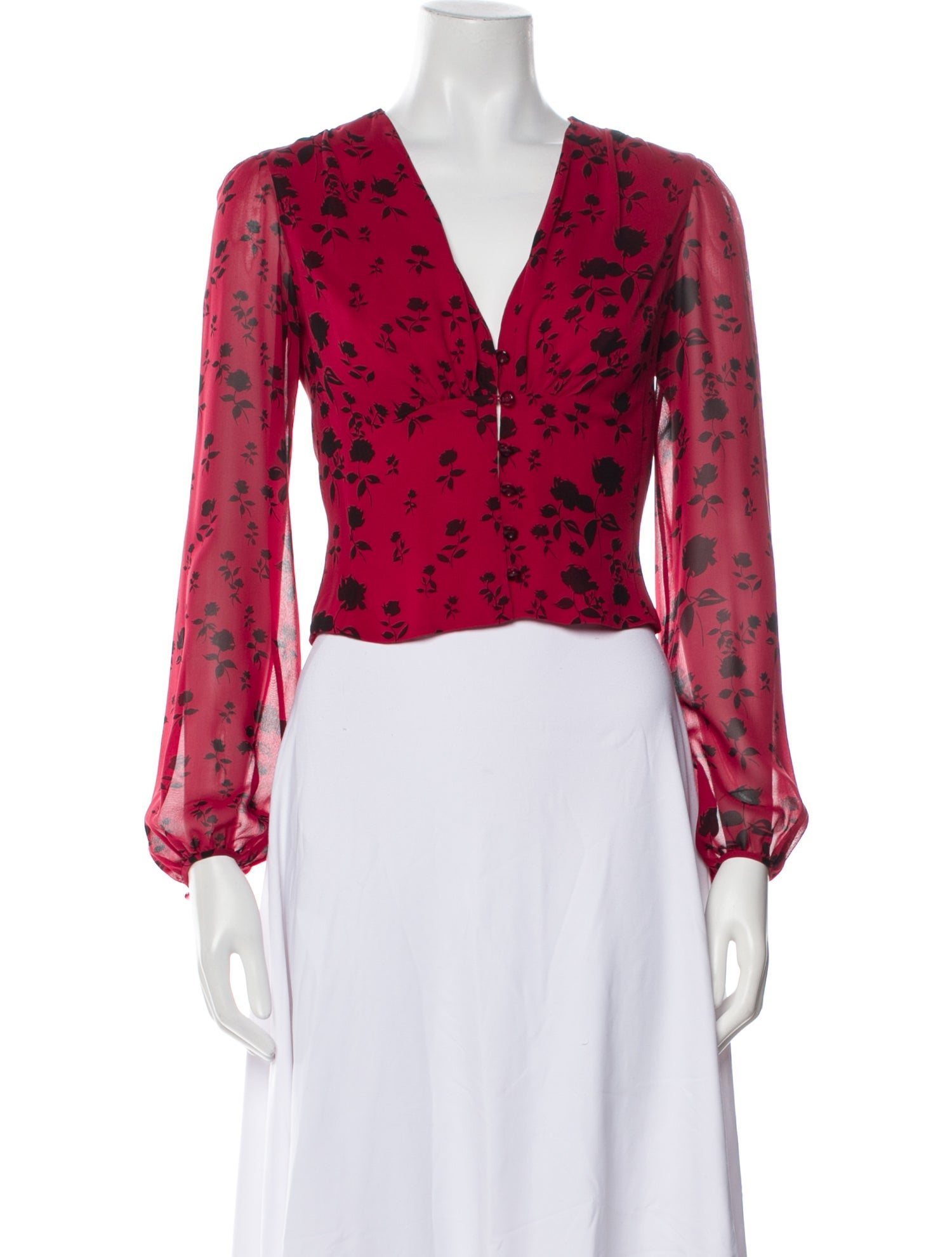 Tuleh Silk Floral Print Crop Top