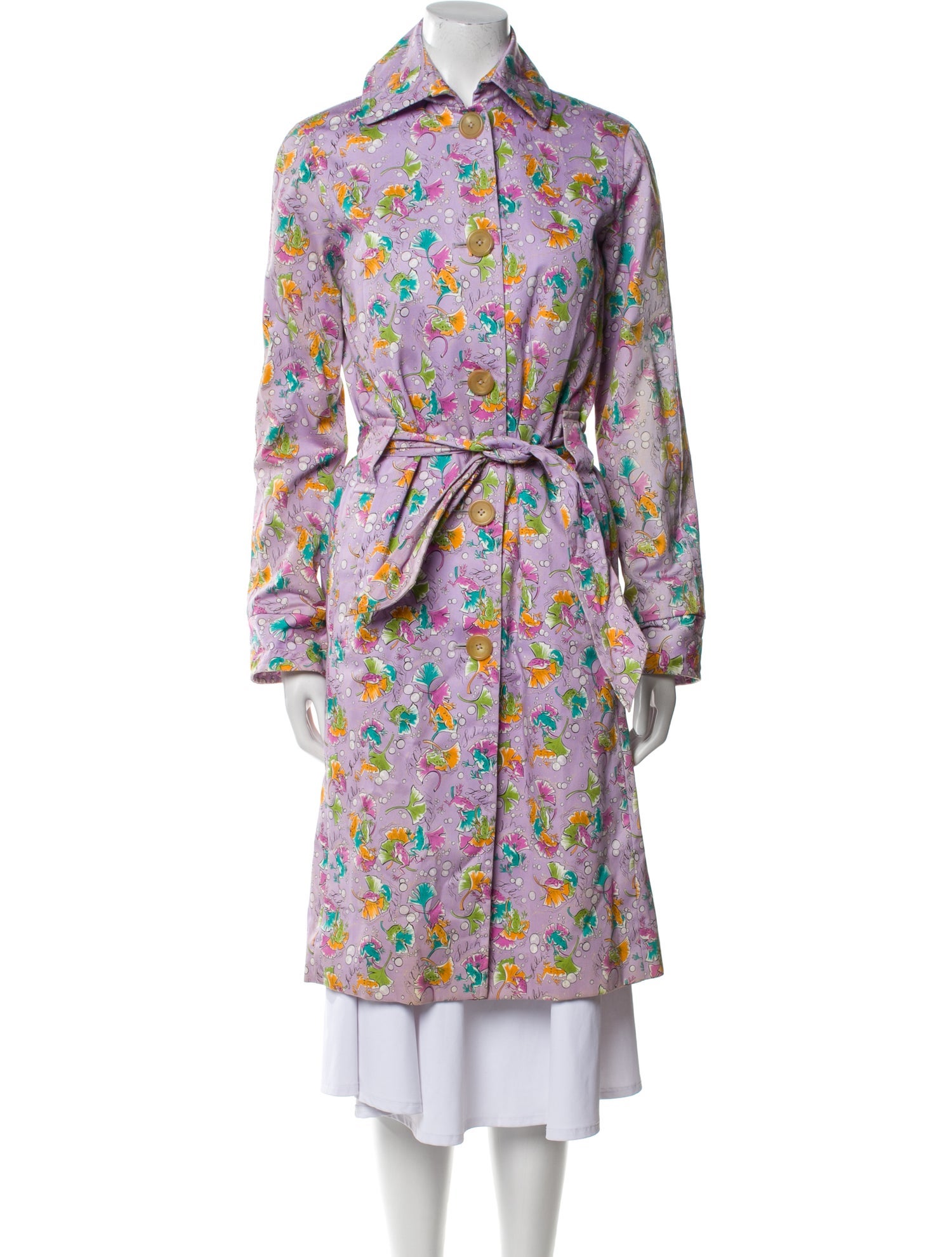 Tuleh Floral Print Trench Coat