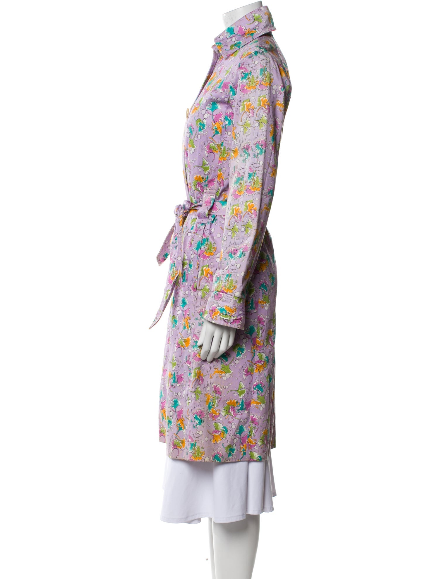 Tuleh Floral Print Trench Coat