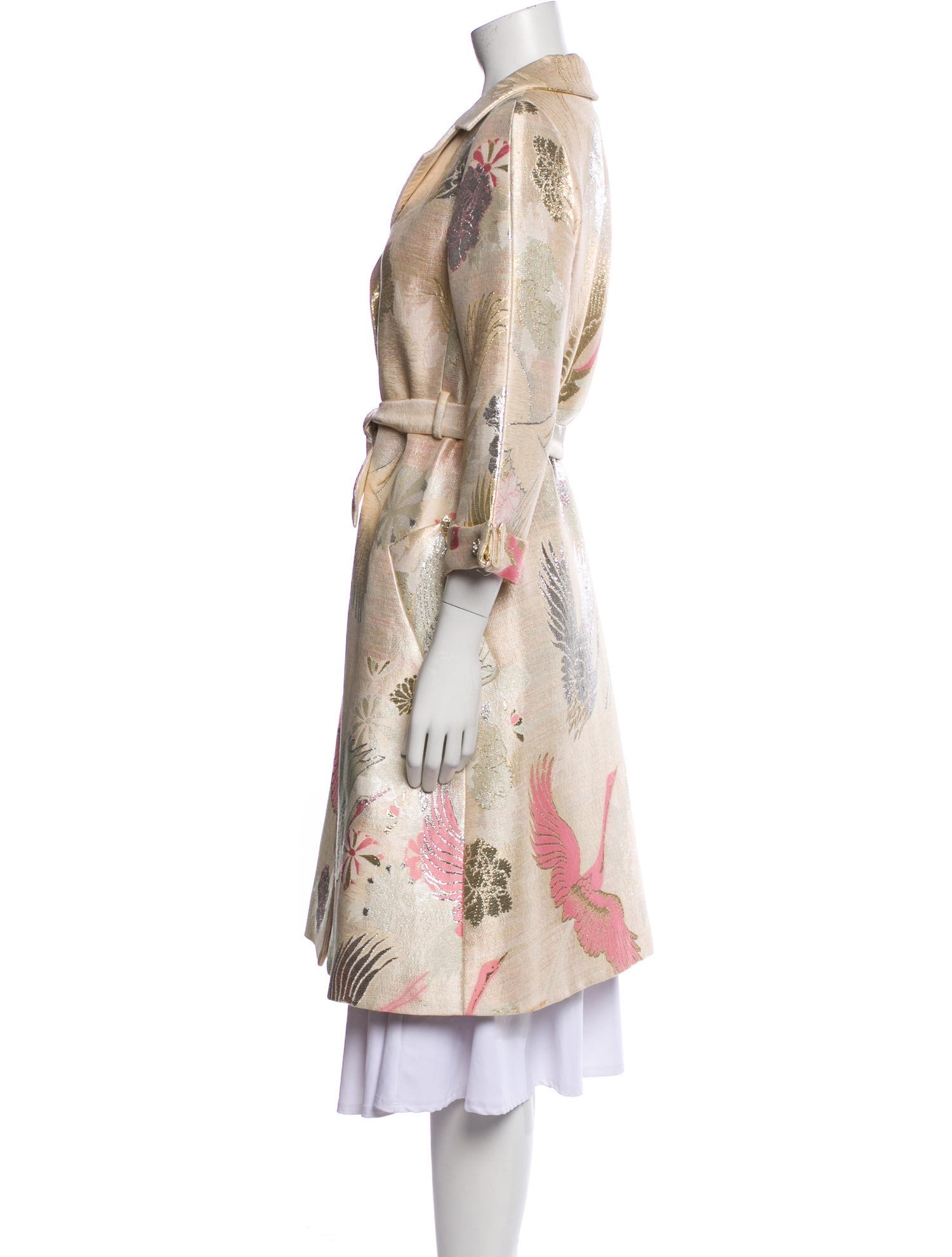 Tuleh Wool Printed Trench Coat