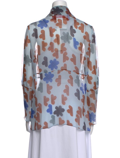 Tuleh Silk Printed Button-Up Top