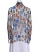 Tuleh Silk Printed Button-Up Top
