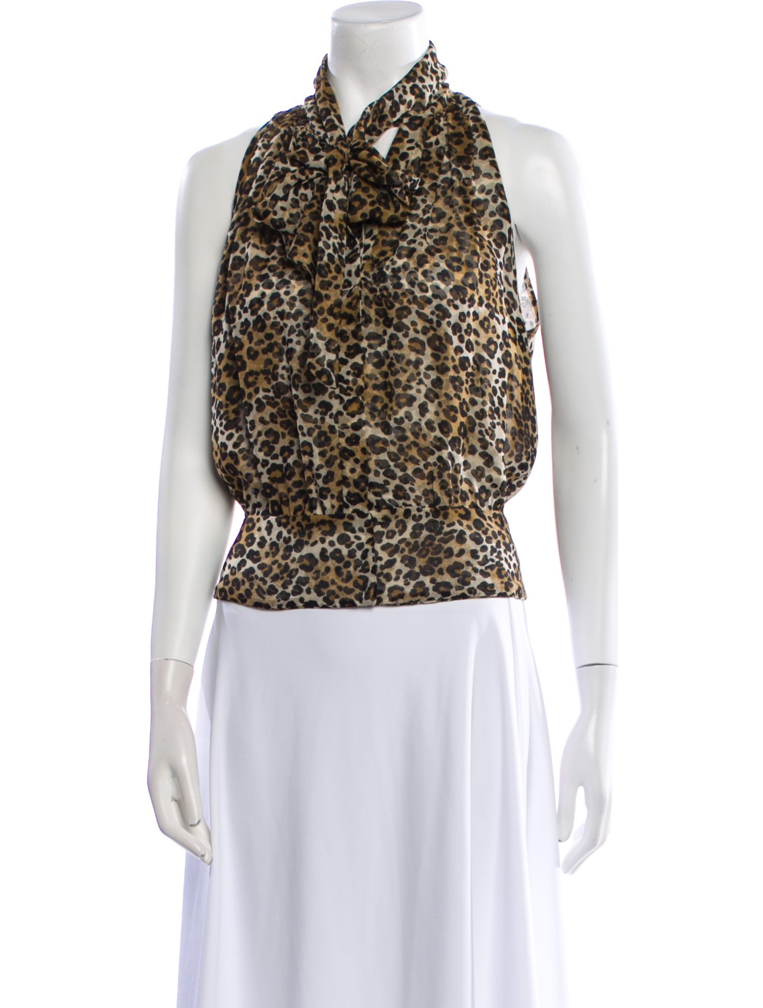 Tuleh Animal Print Halterneck Crop Top