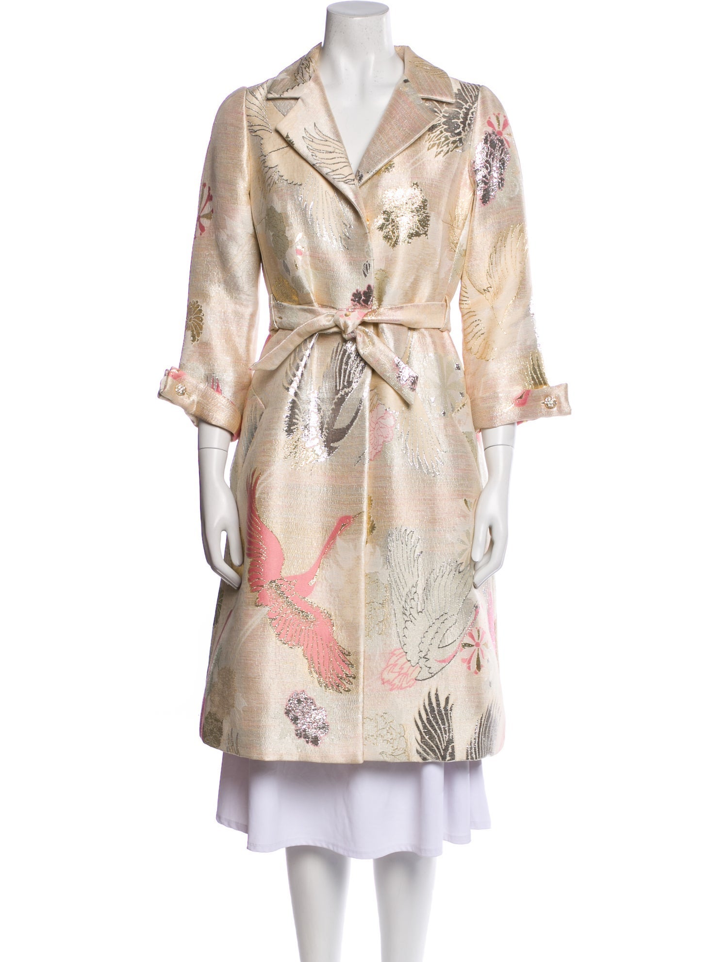 Tuleh Wool Printed Trench Coat