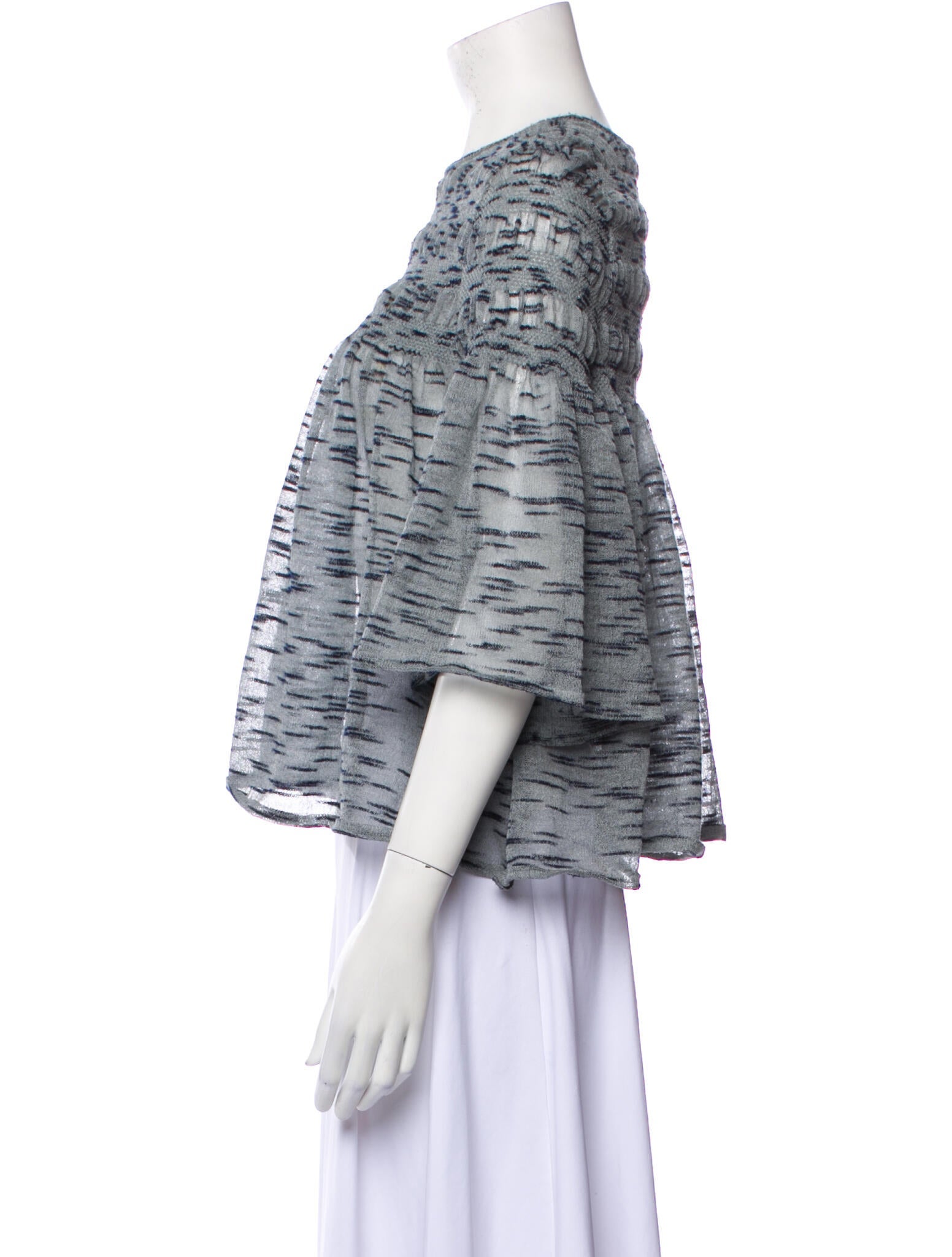 Tsumori Chisato Printed Bateau Neckline Blouse