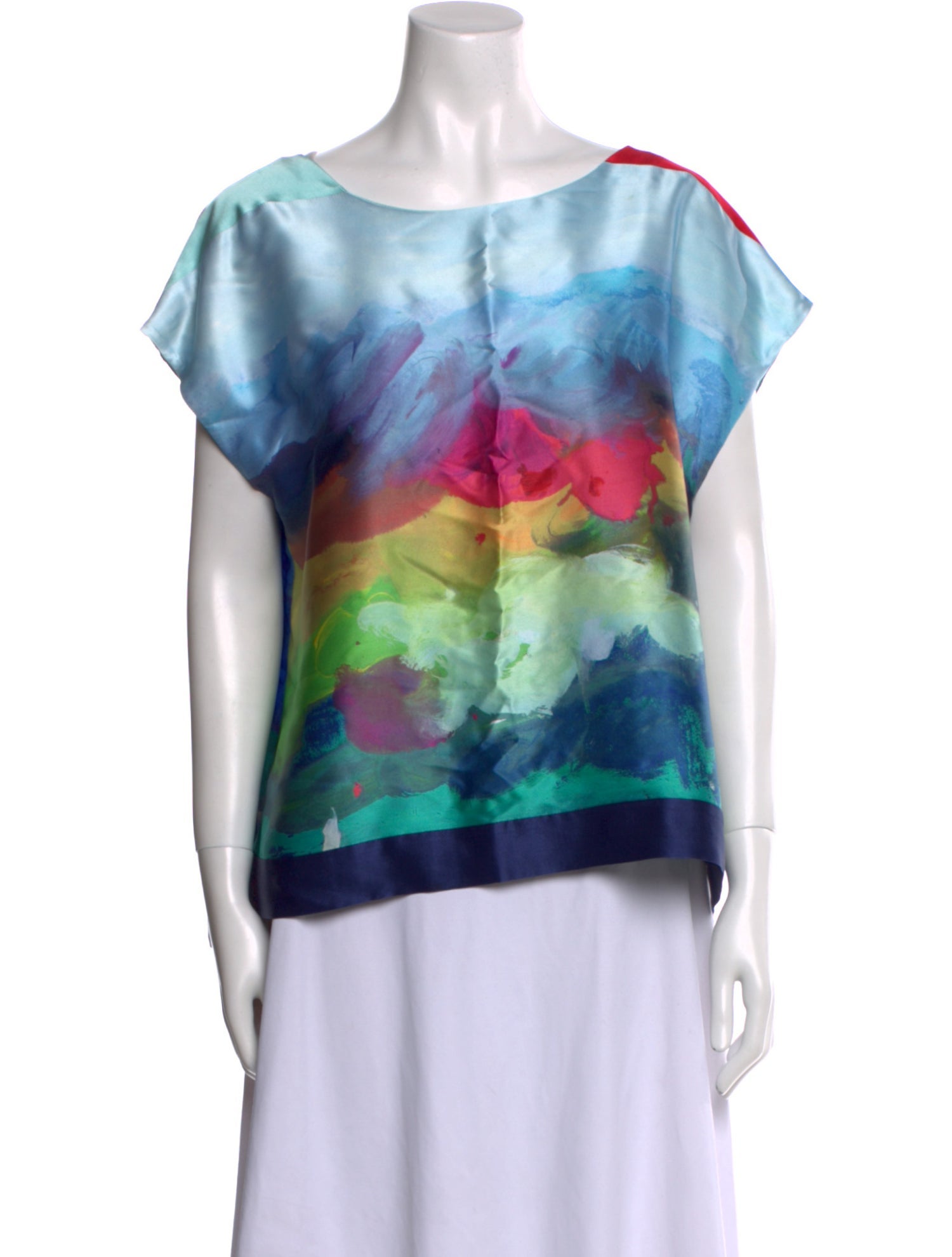 Tsumori Chisato Silk Tie-Dye Print Blouse