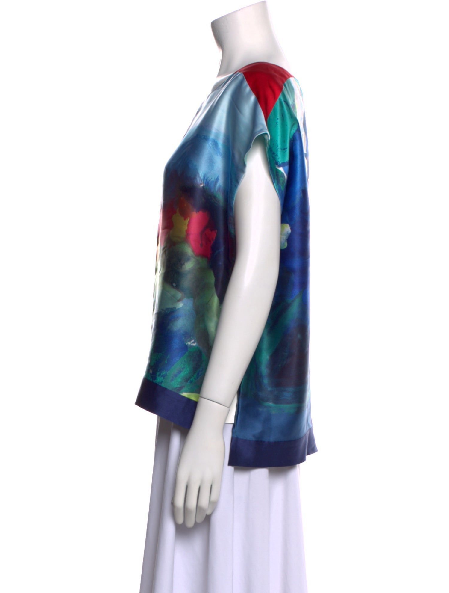 Tsumori Chisato Silk Tie-Dye Print Blouse