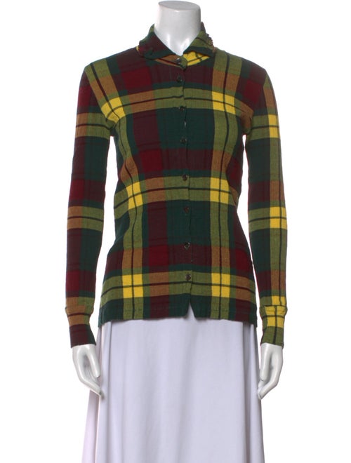 Tsumori Chisato Plaid Print Long Sleeve Button-Up Top